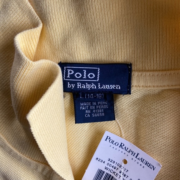 Polo Ralph Lauren Boys Polo Mesh Yellow Size 14-16 NWT - Picture 2 of 4